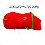 Capa de Frio Boots Horse Forrada Simples - Vermelho / Verde Limão