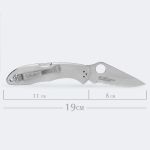 Canivete Liso Cimo Heeler 8 Roping Inox Cabo em Inox com Clip 9440/8R
