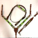 CONJUNTO DE CABECADA E PEITEIRA + LEVANTADOR BOOTS HORSE - MICANGA VERDE LIMAO 