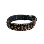 Coleira Para Cachorro Larga Master - LARGA COM STRASS/CRAVINHOS MARGARIDA 