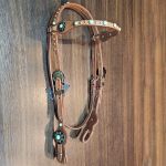 Cabecada Couro Marrom Pedra Tiffany Cod.7507 - Boots Horse