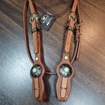 Cabecada Couro Marrom Pedra Tiffany Cod.7507 - Boots Horse