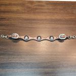 Conjunto Cabeçada Peiteira Levantador Couro Marrom Com Perolas & Pedrinhas Brancas Cod.8562 - Boots Horse