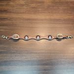 Conjunto Cabeçada Peiteira Levantador Couro Marrom Com Strass & Pedrinhas Rosa Cod.8562 - Boots Horse