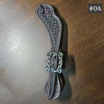 Correia de Espora Média Fina Balaiada Marrom & Preto Cod.#5067 - Protec Horse