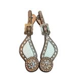 Correia Espora Master Selas - Marrom, Miolo Jacaré Fake, Margarida Strass, Tento Branco