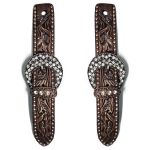 Correia De Espora Bordada Com Fivela de Strass Cristal - Master Selas