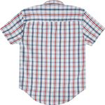 Camisa Cowboys Infantil Manga Curta Xadrez Branco - Azul - Vermelho - CAMINFMC - XD01