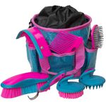 Kit Higiene Weaver - Bolsa Gliter - Azul Turquesa/Pink