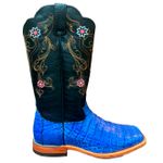 Bota Jácomo Feminina - Jacaré Calda Azul Oil Preto