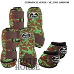 Kit Completo Boots Horse - Boleteira Dianteira/Traseira e cloche - Estampa 32 Verde/Marrom
