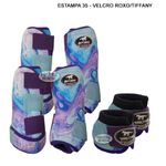 Kit Completo Boots Horse - Boleteira Dianteira/Traseira e cloche - Estampa 35/Roxo - Tiffany