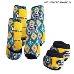 Kit Completo Boots Horse - Boleteira Dianteira/Traseira e cloche - Estampa A03/Amarelo