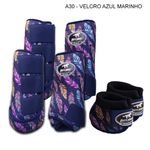 Kit Completo Boots Horse - Boleteira Dianteira/Traseira e cloche - Estampa A30/Azul Marinho