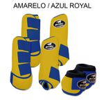 Kit Completo Boots Horse - Boleteira Dianteira/Traseira e cloche - Amarelo/Azul Royal