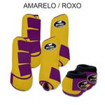 Kit Completo Boots Horse - Boleteira Dianteira/Traseira e cloche - Amarelo/Roxo