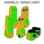 Kit Completo Boots Horse - Boleteira Dianteira/Traseira e cloche - Amarelo/Verde Limão