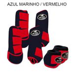 Kit Completo Boots Horse - Boleteira Dianteira/Traseira e cloche - Azul Marinho/Vermelho