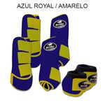 Kit Completo Boots Horse - Boleteira Dianteira/Traseira e cloche - Azul Royal/Amarelo