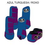 Kit Completo Boots Horse - Boleteira Dianteira/Traseira e cloche - Azul Turquesa/Roxo