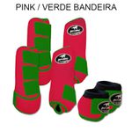 Kit Completo Boots Horse - Boleteira Dianteira/Traseira e cloche - PINK/VERDE BANDEIRA