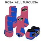 Kit Completo Boots Horse - Boleteira Dianteira/Traseira e cloche - ROSA/AZUL TURQUESA