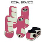 Kit Completo Boots Horse - Boleteira Dianteira/Traseira e cloche - ROSA/BRANCO