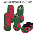 Kit Completo Boots Horse - Boleteira Dianteira/Traseira e cloche - VERDE BANDEIRA/ROSA