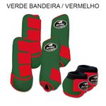 Kit Completo Boots Horse - Boleteira Dianteira/Traseira e cloche - VERDE BANDEIRA/VERMELHO