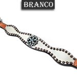 Levantador de Peiteira Couro Colorido Cravo e Flor de Strass - Master Selas