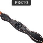 Levantador de Peiteira Couro Colorido Cravo e Flor de Strass - Master Selas