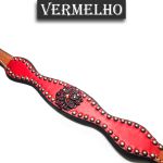 Levantador de Peiteira Couro Colorido Cravo e Flor de Strass - Master Selas
