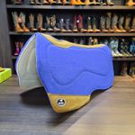 Manta Boots Horse Flex Chip Tambor Redonda Feltro - Azul Royal e Caramelo