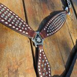 Peiteira de Couro Bordada com Tento e Strass Cristal - Protec Horse 