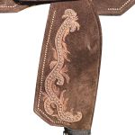 Sela Forma Protec Horse Neoprene Café - Bordado em Couro e Linha Com Tachas e Cravos