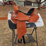 Sela Oficial Protec Horse - Neoprene Havana Assento Preto Aba Recortada
