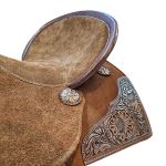 SELA FORMA PROTEC HORSE NEOPRENE CONHAQUE - BORDADO EM COURO ASSENTO/PITO/ABA - ABA QUADRADA