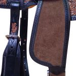 Sela Protec Horse Oficial Couro Marrom -Bordado de Flores e Contorno Café