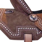 Sela Protec Horse Oficial Neoprene Marrom -Com Barrigueira Traseira - Cravejado Duplo e Tenteada