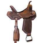 Sela Protec Horse Oficial Neoprene Marrom -Com Barrigueira Traseira - Cravejado Duplo e Tenteada