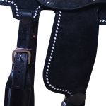 Sela Protec Horse Oficial Neoprene Preto -Cobra Bordada em Linha Branca e Tenteado Branco