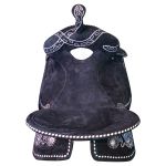 Sela Protec Horse Oficial Neoprene Preto -Cobra Bordada em Linha Branca e Tenteado Branco