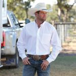 Camisa Masculina Classic Fit Western Manga Longa Branca #MT10320020 - Cinch