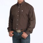 Camisa Masculina Classic Fit Western Manga Longa Marrom #MTW1104236 - Cinch