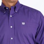 Camisa Masculina Classic Fit Western Manga Longa Roxa #MTW1103802 - Cinch