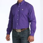 Camisa Masculina Classic Fit Western Manga Longa Roxa #MTW1103802 - Cinch