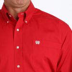 Camisa Masculina Classic Fit Western Manga Longa Vermelho #MTW1103313 - Cinch