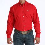 Camisa Masculina Classic Fit Western Manga Longa Vermelho #MTW1103313 - Cinch