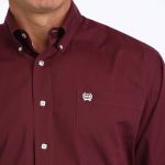 Camisa Masculina Classic Fit Western Manga Longa Vinho #MTW1104239 - Cinch