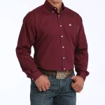Camisa Masculina Classic Fit Western Manga Longa Vinho #MTW1104239 - Cinch